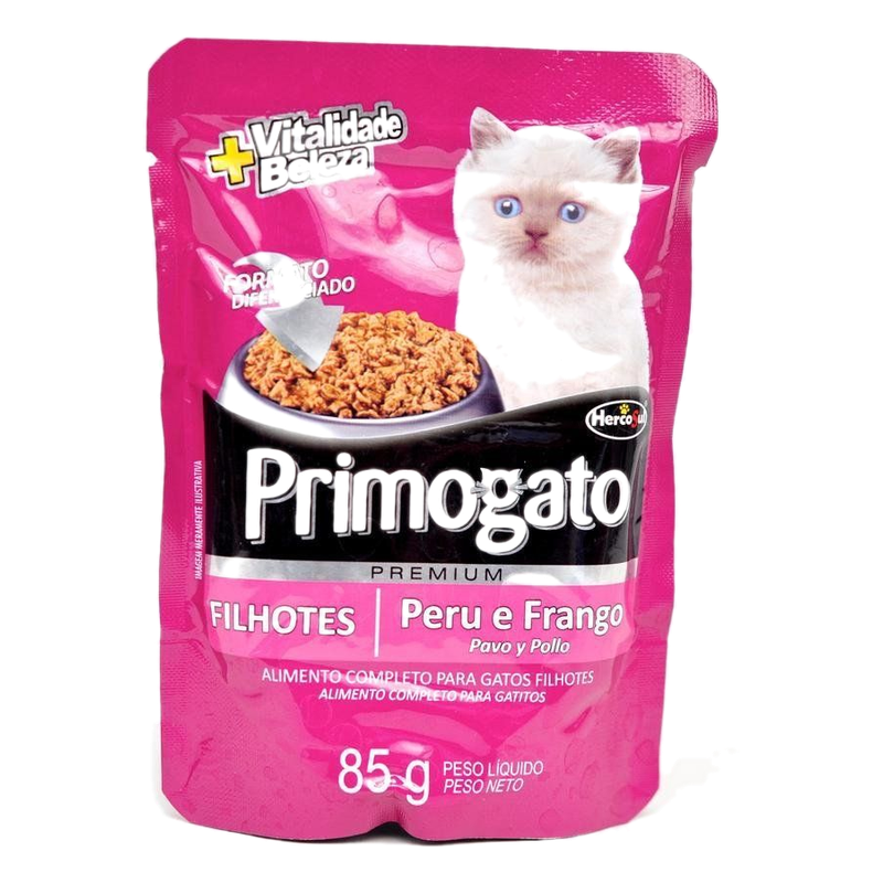 Alimento Para Gatos Sabor Pavo Y Pollo Primogato 85 G
