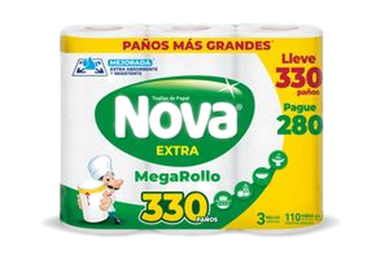 Toalla Cocina Nova Extra Mega Rollo 330 Paños