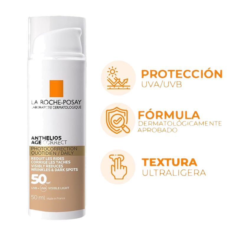 Protector Solar La Roche Posay Anthelios Uv Daily Antiedad Con Color Fps50 50 Ml
