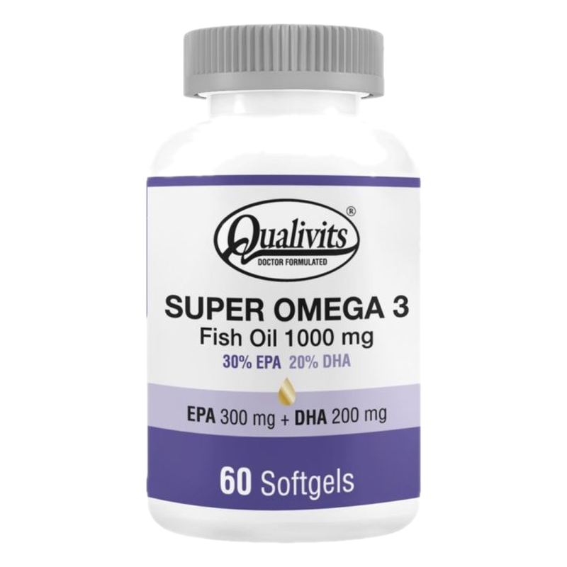 Super Omega 3 Qualivits Fish Oil 60 Caps.