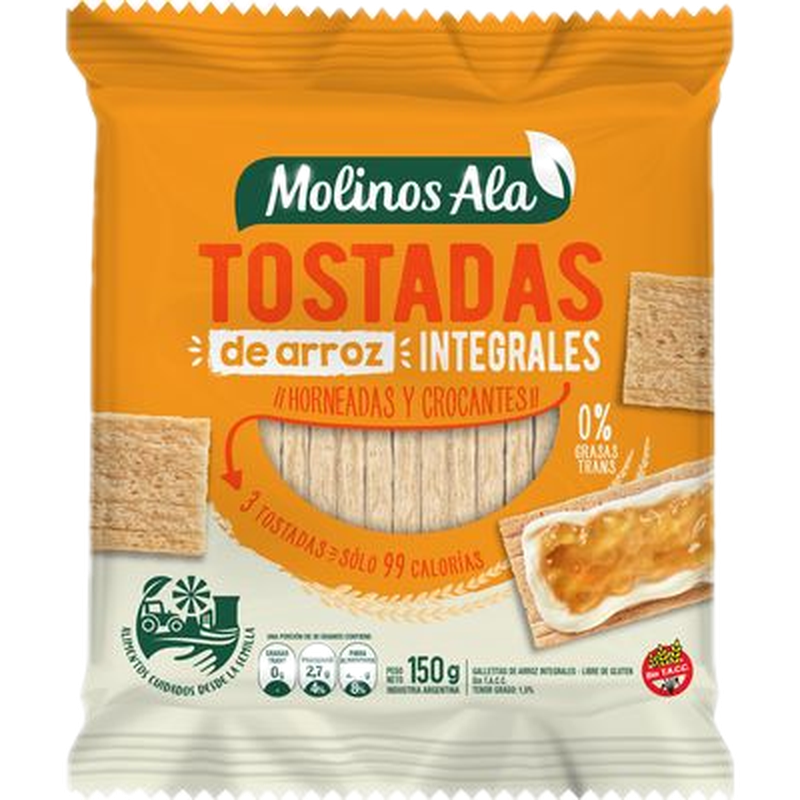 Tostaditas De Arroz Fortificado Molinos Ala 150 G