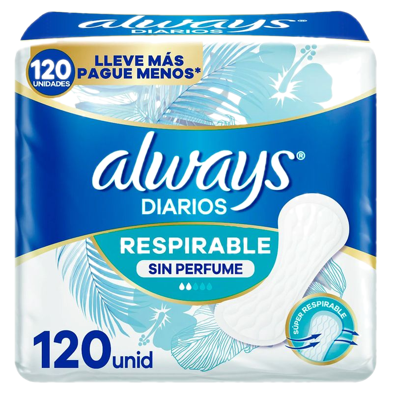 Protectores Diarios Always Liners 120 Unidades