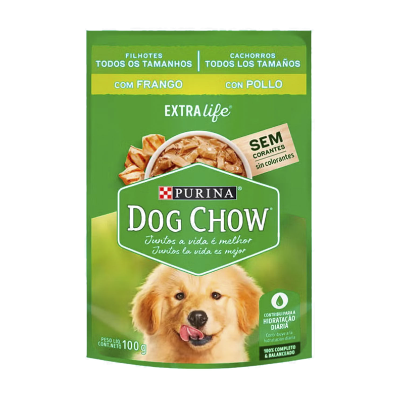 Alimento Dog Chow Humedo Pollo 100 G Para Perro Cachorro