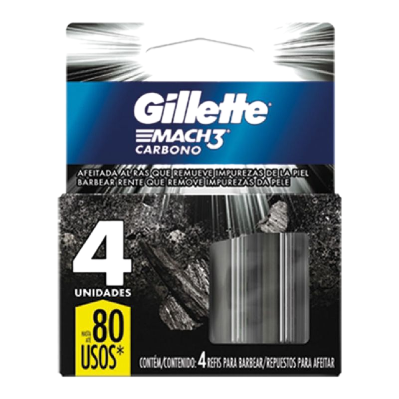 Repuesto De Gillette Mach 3 Carbon 4 Unidades