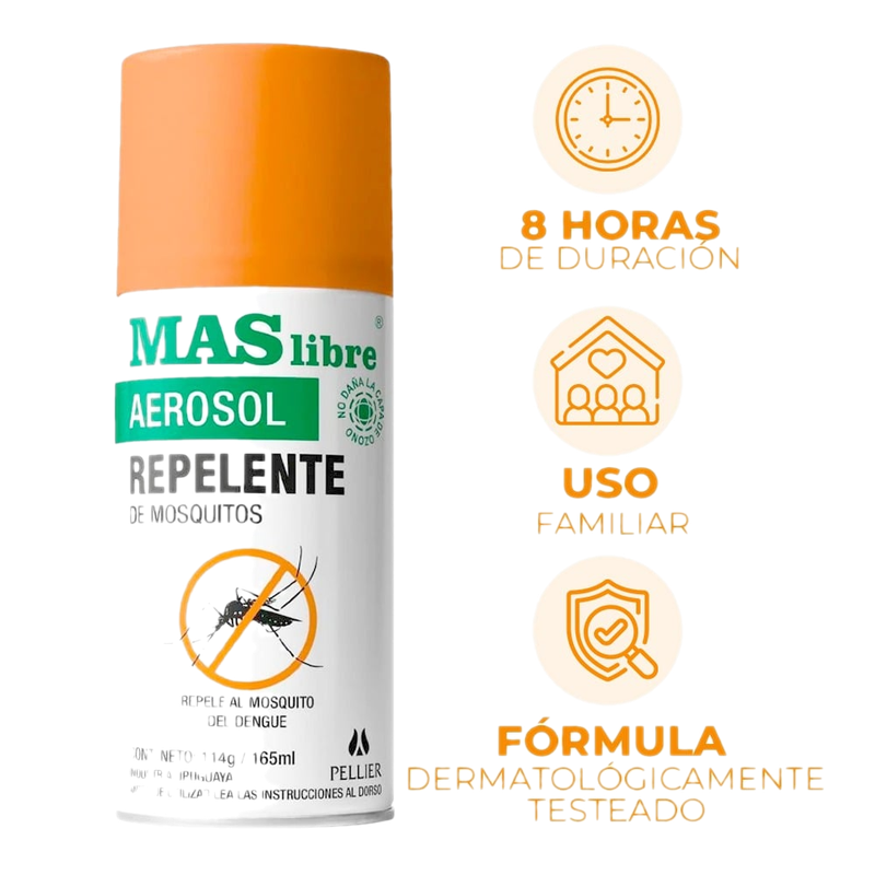 Repelente En Aerosol Mas Libre 165 Ml