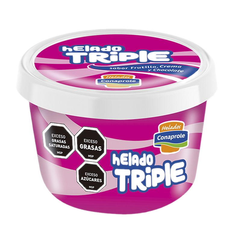 Helado Crema Chocolate Frutilla Conaprole Vaso 250 Ml