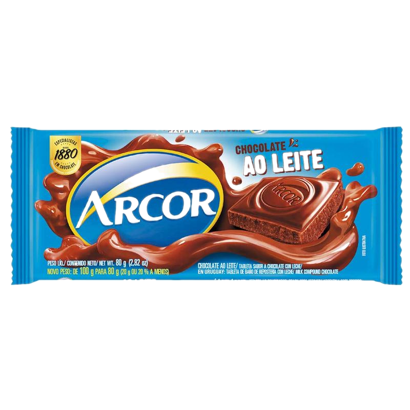 Chocolate Arcor Con Leche 80 G