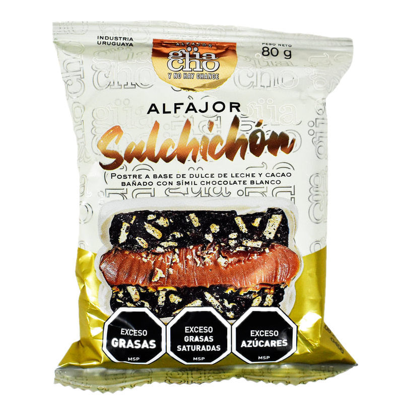 Alfajor Salchichón Guacho Chocolate Blanco 80 G