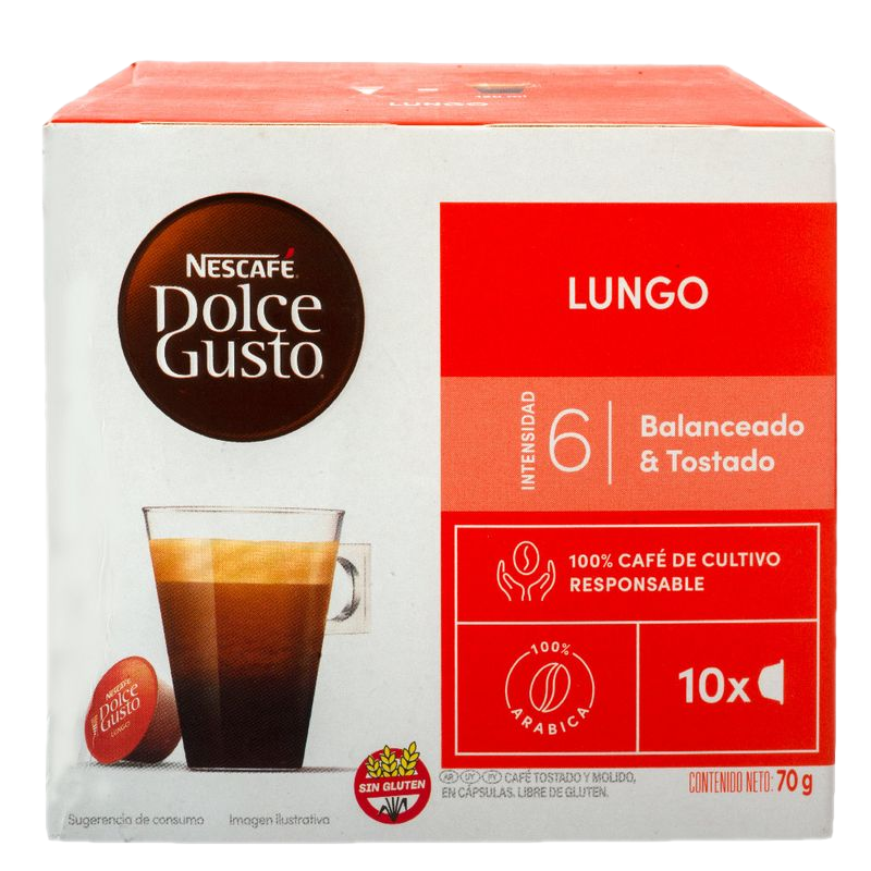 Cápsulas Café Lungo Dolce Gusto 10 Unidades