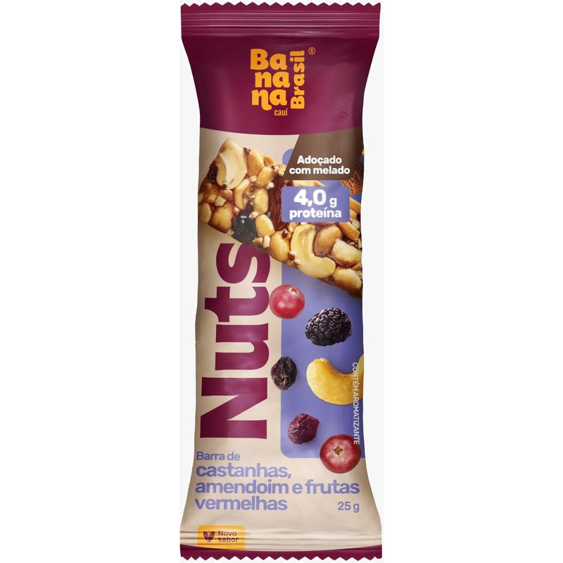 Barra De Cereales Nuts De Castañas Maní Y Frutos Rojos 25 G