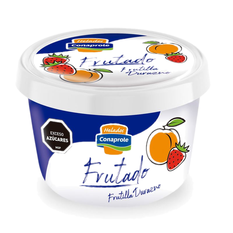 Helado Frutilla Y Durazno Conaprole Vaso 250 Ml
