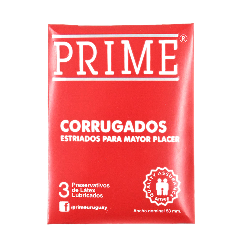 Preservativos Prime Corrugados 3 Unidades