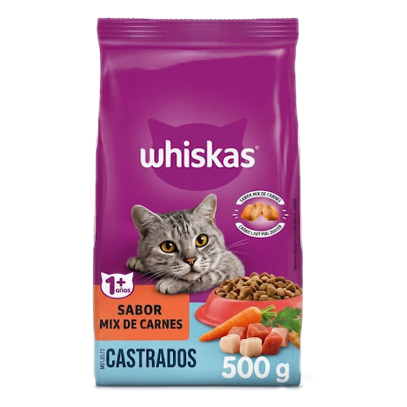 Alimento Para Gatos Castrados Mix De Carnes Whiskas 500 G