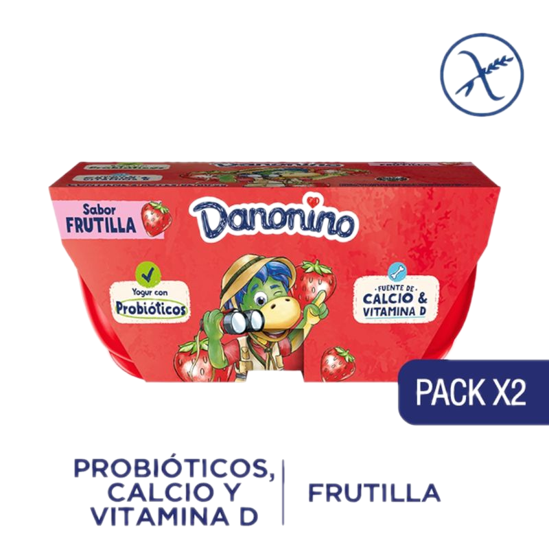 Postre Danonino Frutilla 2 Unidades 161 G