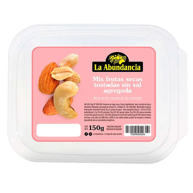 Mix Frutos Secos Sin Sal La Abundancia 150 G