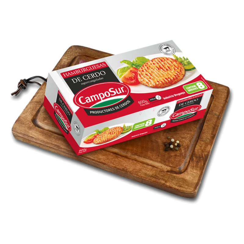 Hamburguesas De Cerdo Congeladas Camposur 8 Unidades 600 G
