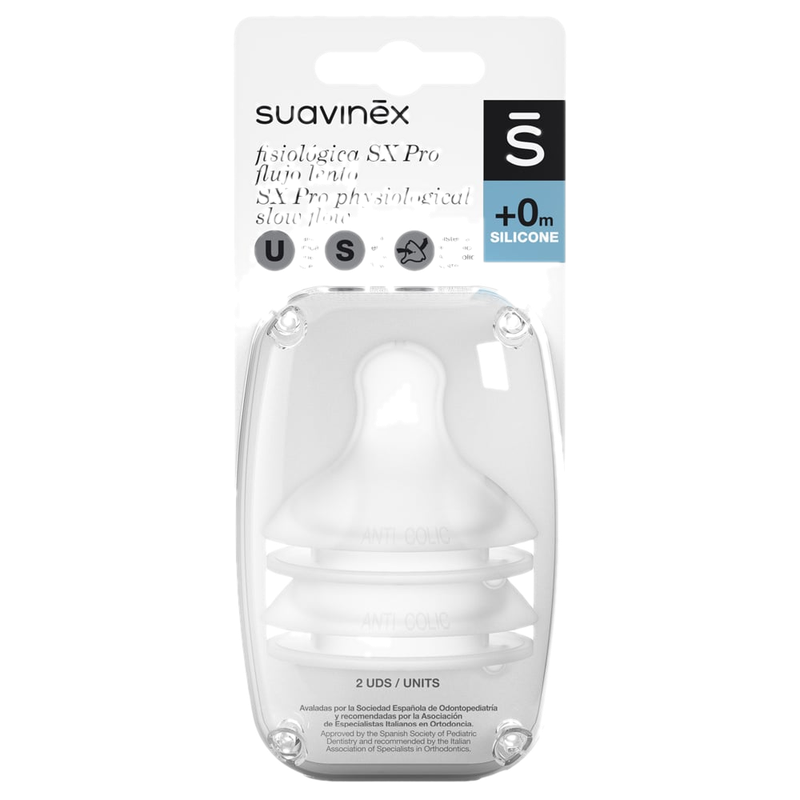 Tetina Suavinex Sx Pro Silicona Flujo S +0 Meses 2 Unidades