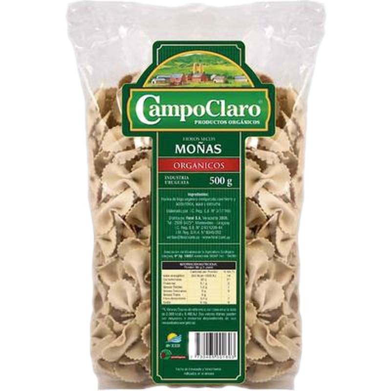 Fideos Campoclaro Orgánicos Moñas 500 G