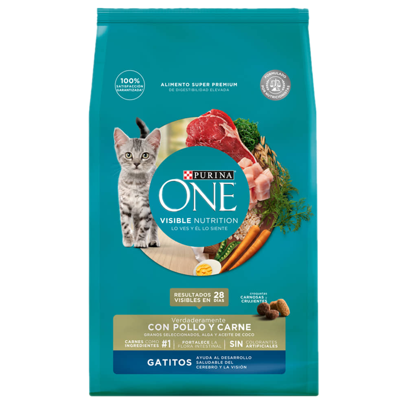Alimento Para Gatitos Purina One Sabor Pollo Y Carne 500 G