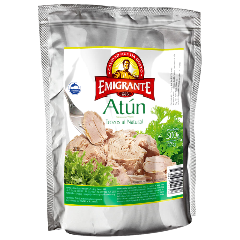Atún Trocitos Al Natural Emigrante Pouch 500 G