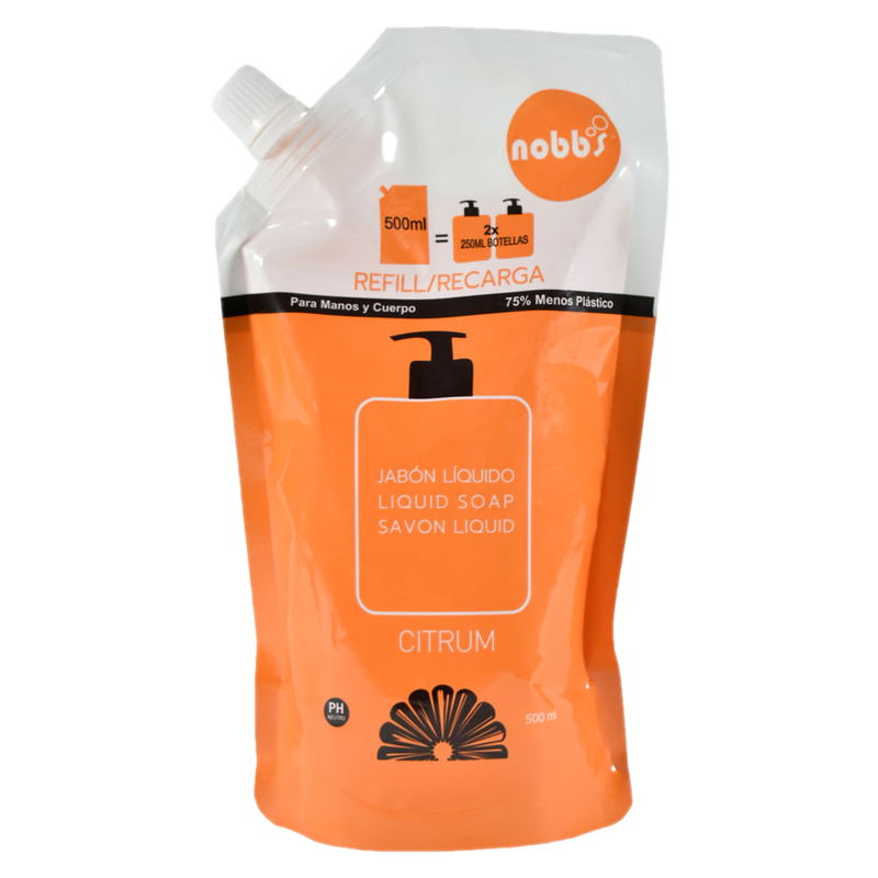 Jabon Líquido Nobbs Citrum Doy Pack 500 Ml
