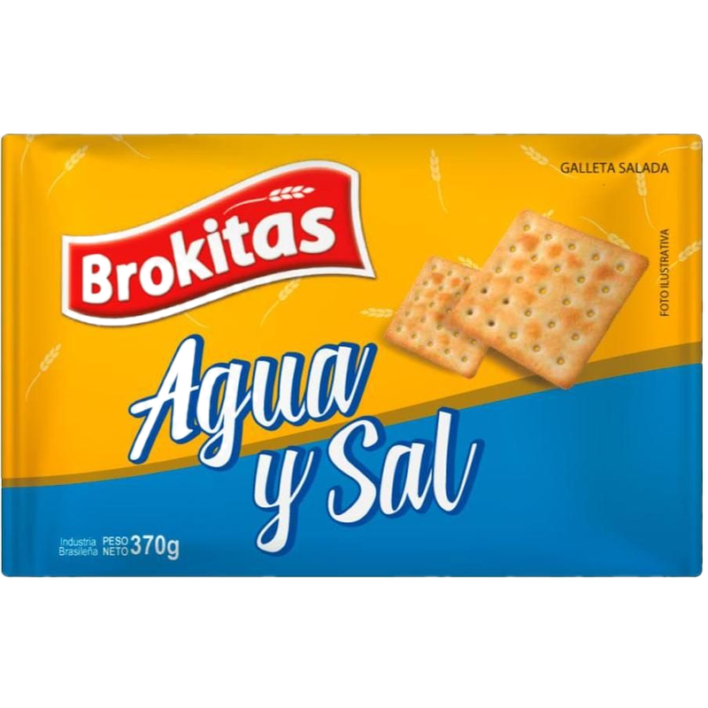 Crackers Agua Y Sal 370 G Brokitas