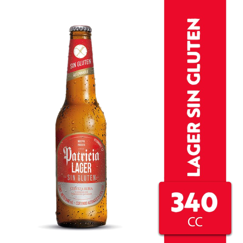 Cerveza Patricia Sin Gluten 340 Ml Retornable