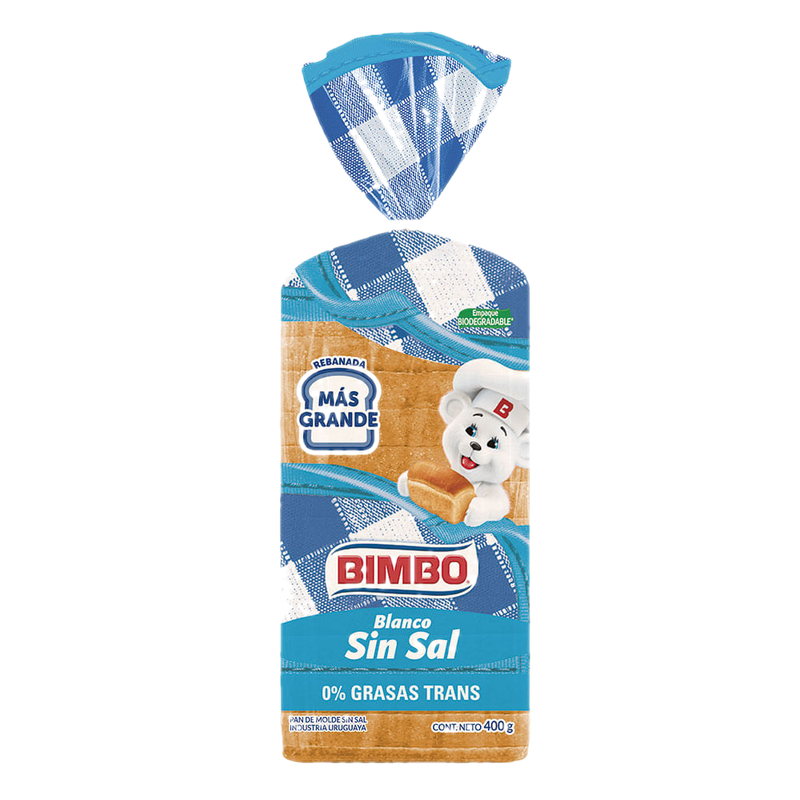 Pan Lacteado Bimbo Sin Sal 390 G