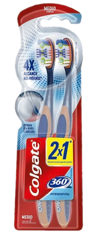 Cepillo Dental Colgate 360 Interd 2x1