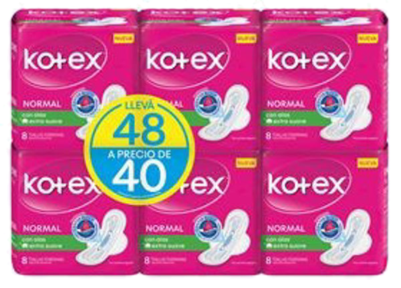 Kotex Toalla Normal C/alas Lleve 48 Pague 32