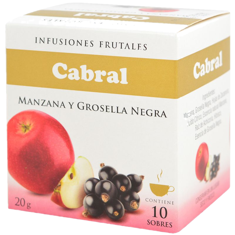 Té Cabral Manzana Y Grosella Negra 10 Unidades