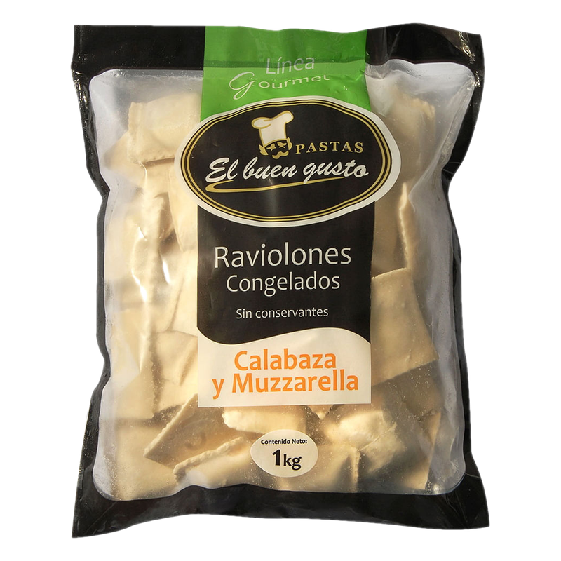 Raviolones Congelados De Calabaza Y Muzzarella Sin Conservantes El Buen Gusto Linea Gourmet 1 Kg