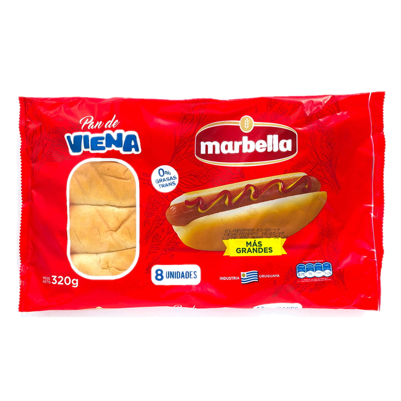 Pan De Viena Marbella 8 Unidades Paquete 320 G