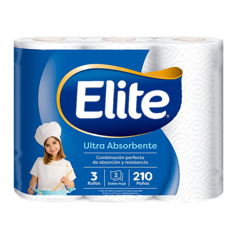 Rollo De Cocina Elite Fussion 70 Paños 3 Unidades