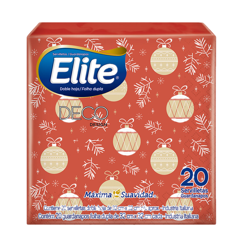 Servilletas De Papel Elite Gold Mesa Navideña Decorativas 20 Unidades