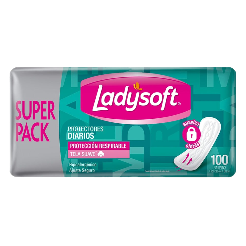 Protectores Diarios Ladysoft Protección Respirable 100 Unidades