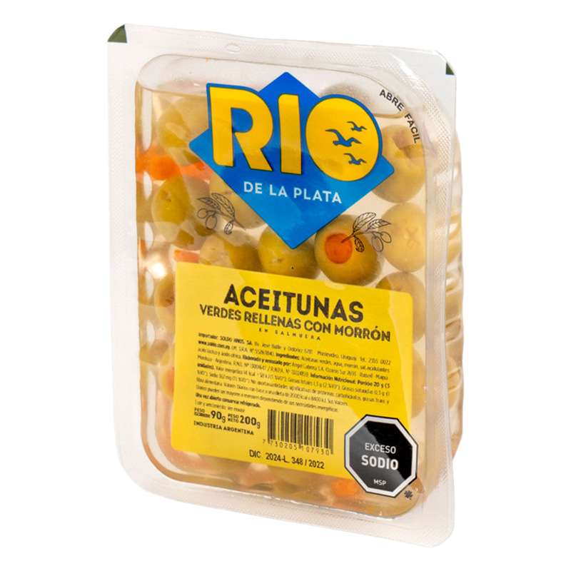 Aceitunas Rellenas Con Morrón Rio De La Plata 200 G