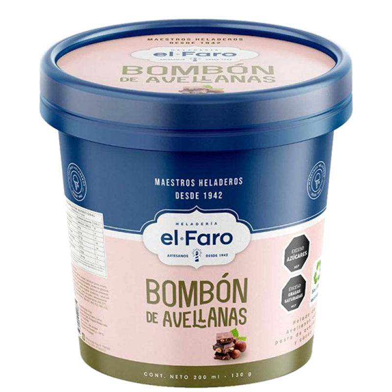 Helado El Faro Bombon De Avellanas 200 Ml