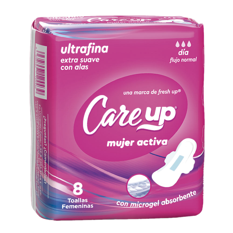 Toalla Higienica Care Up Ultra Fina Con Alas Dia 8 Unidades