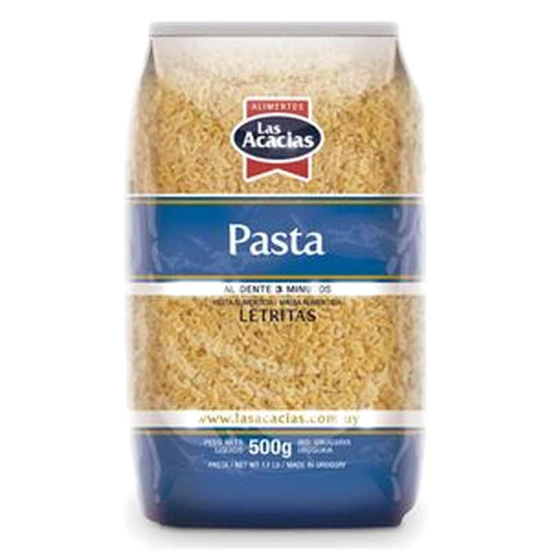 Fideos Las Acacias Naturales Letritas 500 G