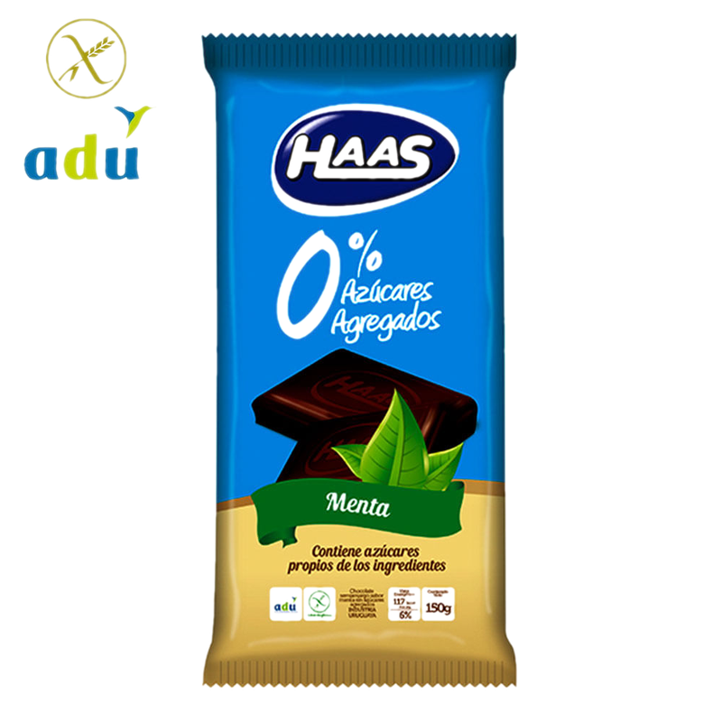 Tableta 0% Azúcar Haas Menta 150 G