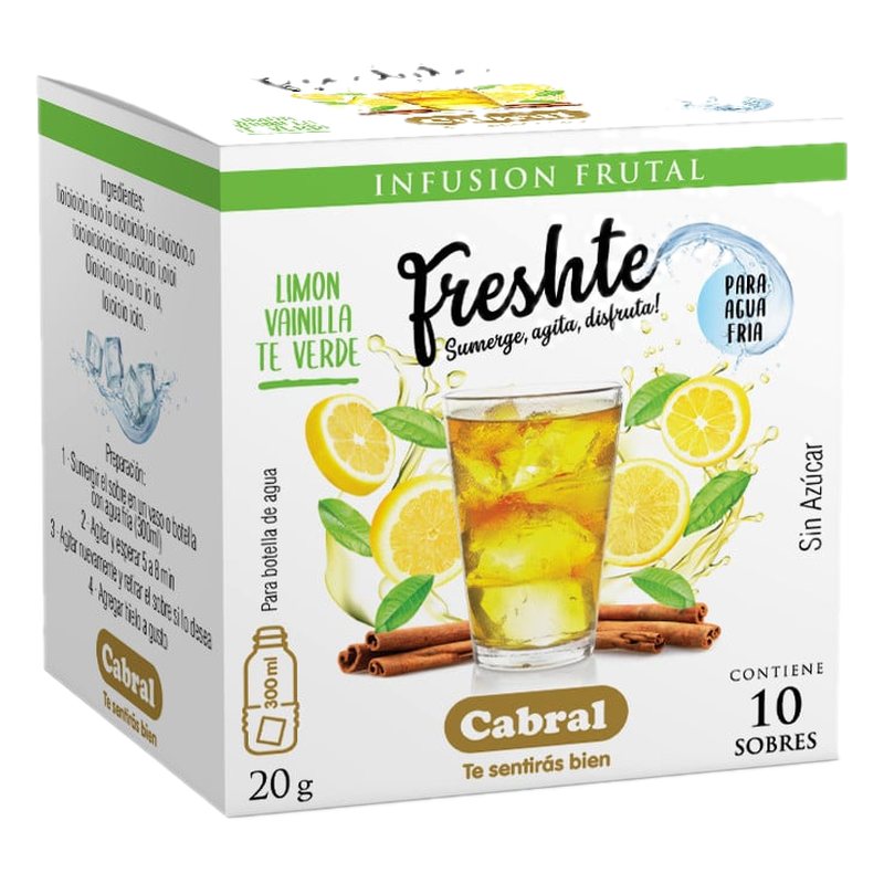 Té Verde Cabral Limon Y Vainilla 10 Unidades
