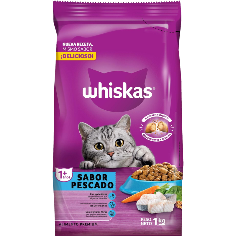 Alimento Para Gato Whiskas Pescado 1 Kg