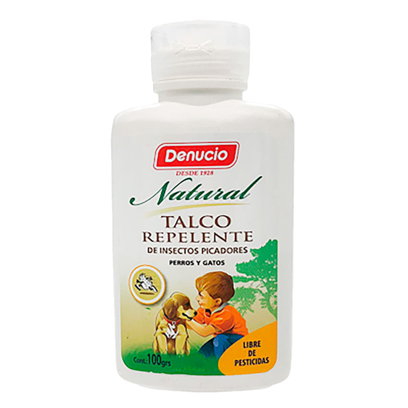 Talco Repelente Natural Denucio Para Perros Y Gatos 100 G