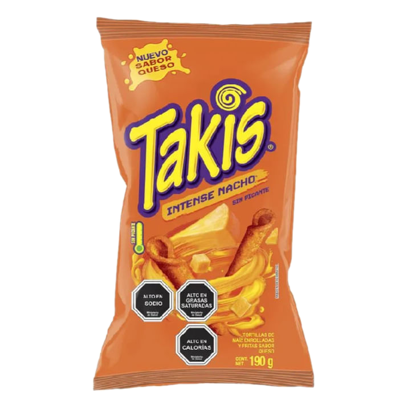 Takis Intense Nacho Sabor Queso Sin Picante 190 G