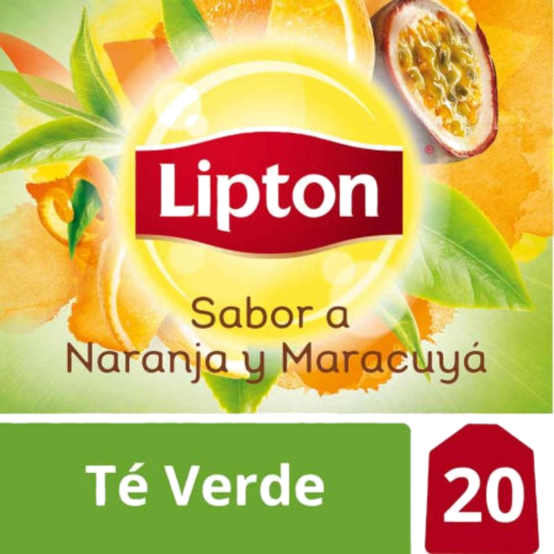 Té Verde Lipton Naranja Y Maracuyá 20 Sobres