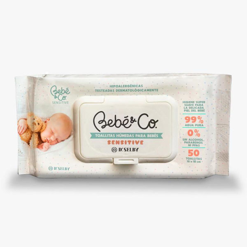Bebe & Co Toallitas Humedas Hipoalergenicas Para Bebe 50 Unidades