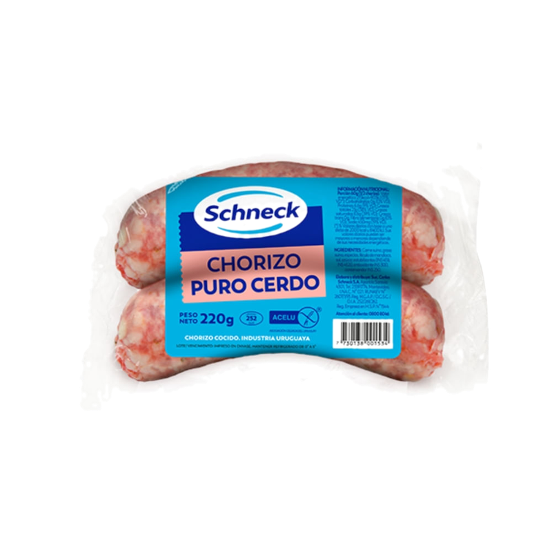 Chorizo Puro Cerdo Schneck Al Vacío 220 G 2 Unidades