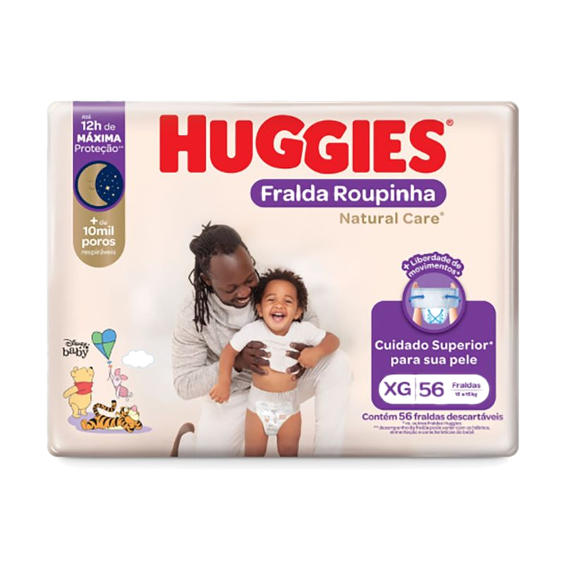 Pañales Huggies Natural Care Talle Xg 56 Unidades