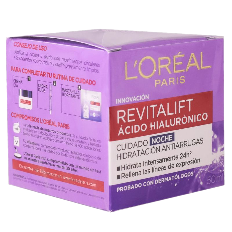 Crema L'oreal Revitalift Noche Hyaluronico 50 Ml